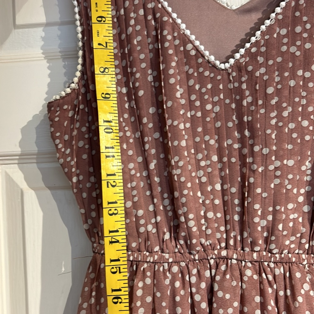 Double Zero Pleated Bodice Tank Dress Polka Dot - Picture 14 of 14